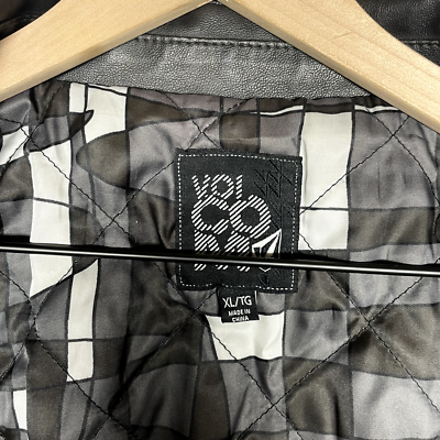 Volcom Faux Leather Riders Jacket Black Size XL Double Zipper | eBay