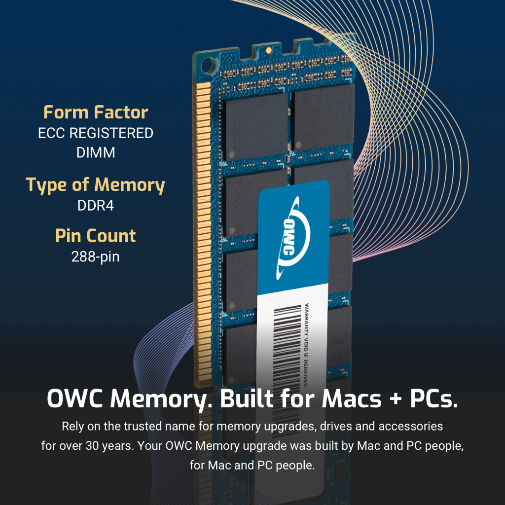 как выглядит OWC 128GB 8x16GB DDR4 3200MHz 2Rx4 ECC Registered RDIMM 288pin Memory RAM фото