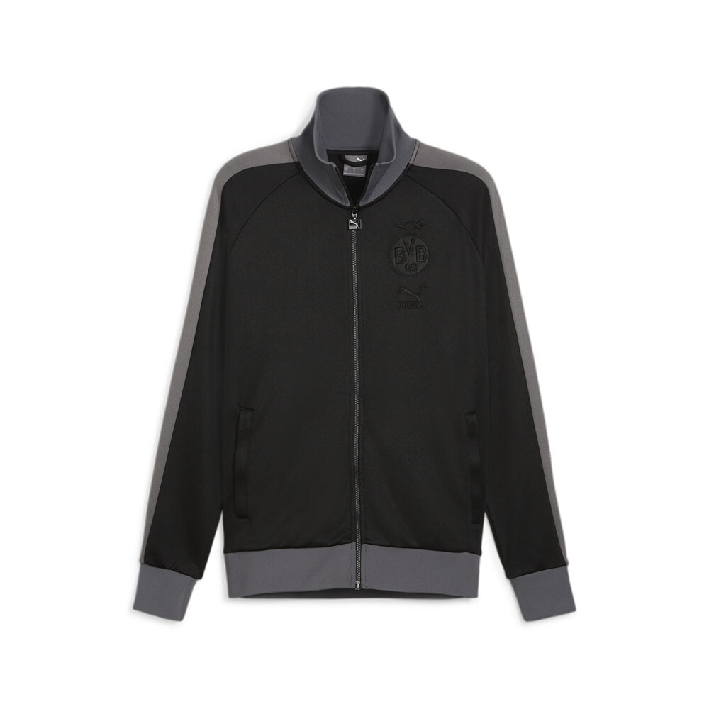 Спортивная куртка Puma Bvb Ftblheritage T7 на молнии Мужская черная Повседневная спортивная верхняя одежда