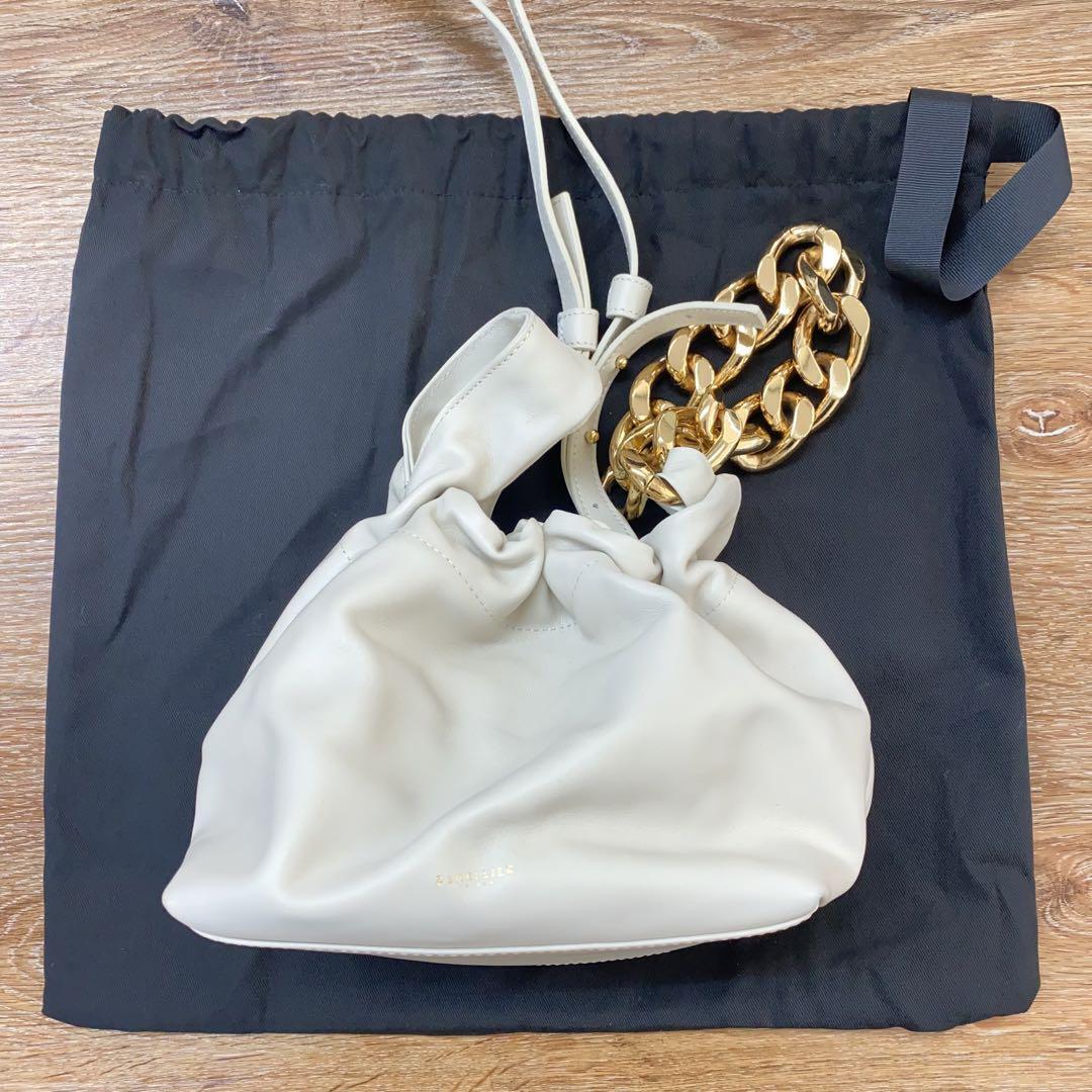 Demellier London Leather Chain Shoulder Bag Women White Gold Demellier London Leather Chain Shoulder Bag Women White Gold