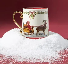 NEW Anthropologie by Nathalie Lete Santa's Sleigh Christmas Mug Cup Holiday 2021