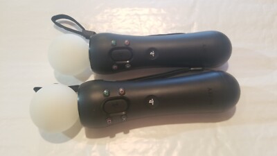 Sony PlayStation Move Motion Controller Set of 2 -Black VR (CECH-ZCM2U) PS4 ONLY
