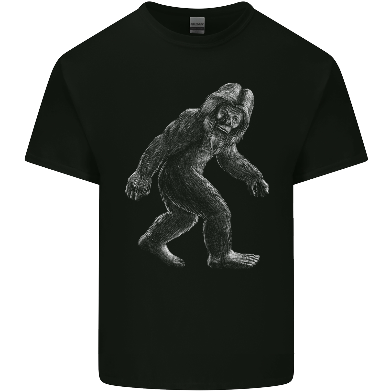 Bigfoot Taking a Stroll Mens Cotton T-Shirt Tee Top