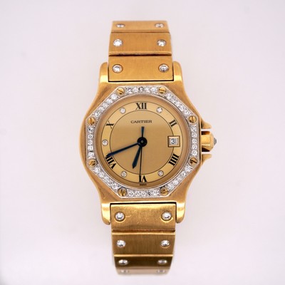 cartier santos 18k gold watch