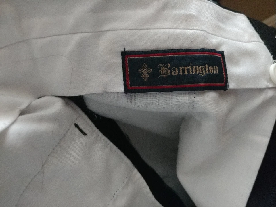 BARRINGTON Mens Dress Pants Slacks Trousers Black Pleated Front Size 32x30 - Image 2 of 4