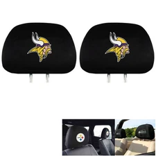 New Team ProMark NFL Minnesota Vikings Head Rest Covers For Car Truck Suv Van