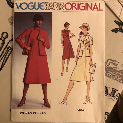 Schnittmuster1464 Designer Vogue Damen unbenutzt Größe 14 Vintage Schneiderei Etikett