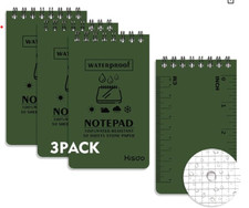3 Pack Waterproof Notebook, 3 x 5 Pocket Notepad - all weather 3 pack - NEW