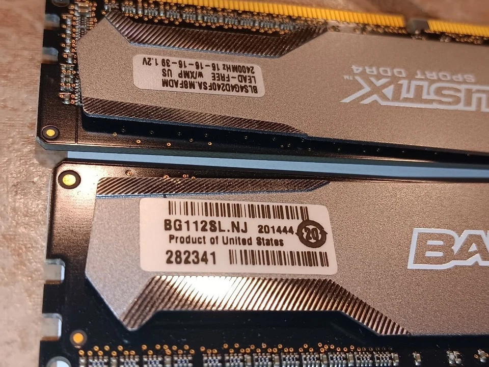 BALLISTIX sport 16gb (4x4gb) ddr4 RAM - 2400 288 PIN 1.2 V BLS4K4G4D240FSA  - Image 3 of 4