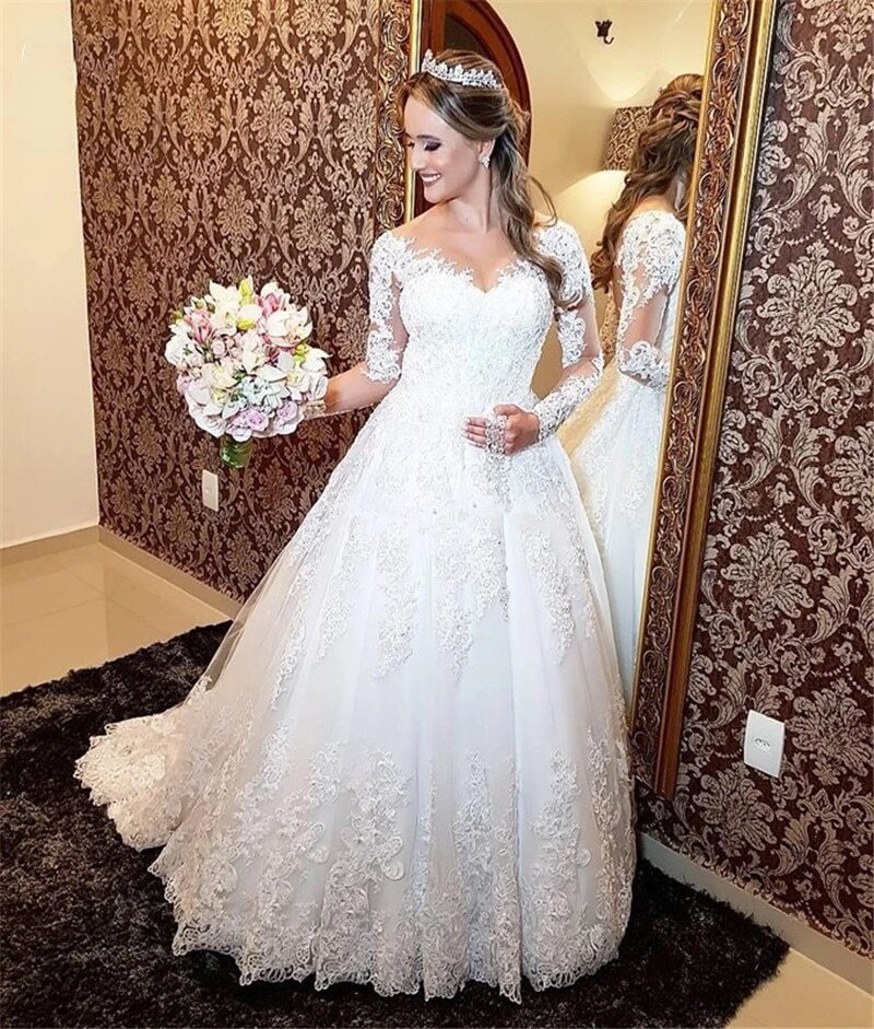knee length dresses for ladies Ever-Pretty Shop Shimmering V-Neck Long Lantern Sleeves A-Line Evening Gown main image 1