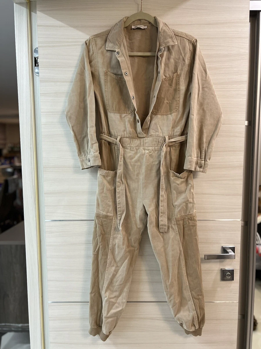 Zara tan jumpsuit hotsell