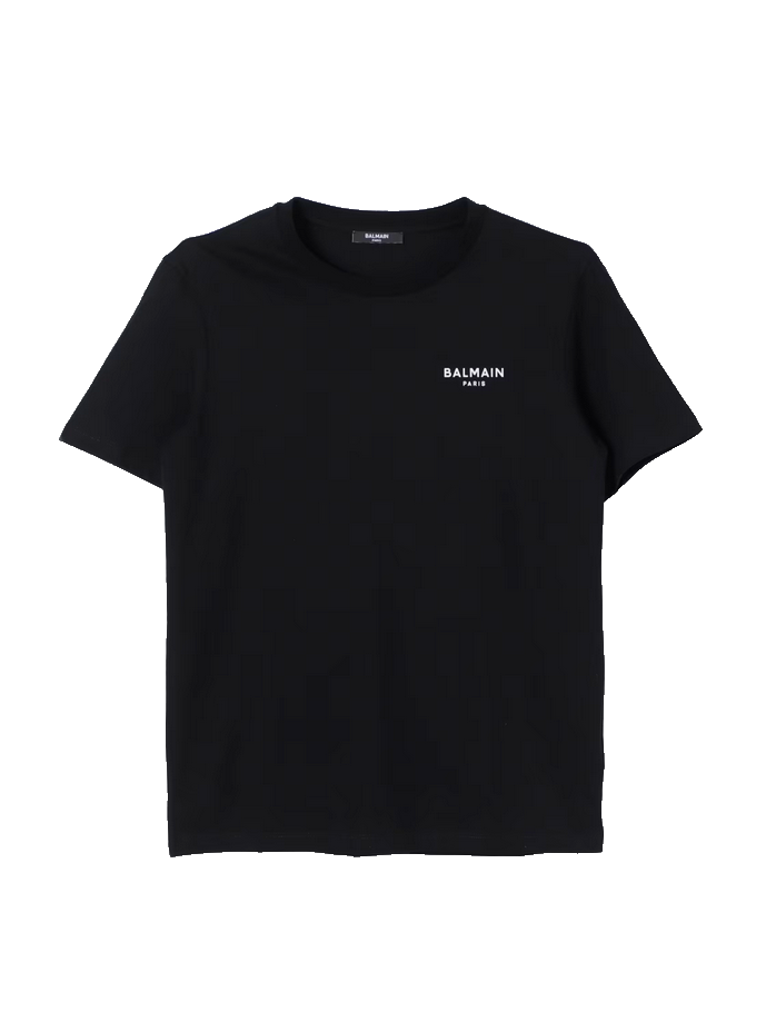 BALMAIN T SHIRT WOMEN SS LOGO TEE W/SEAM IN MIDDLE BT8Q81 930BC