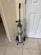 TC-3ALM Empty Medical Oxygen Aluminum Cylinder Tank w Valve Regulator Cart 29x4