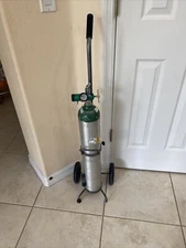 TC-3ALM Empty Medical Oxygen Aluminum Cylinder Tank w Valve Regulator Cart 29x4