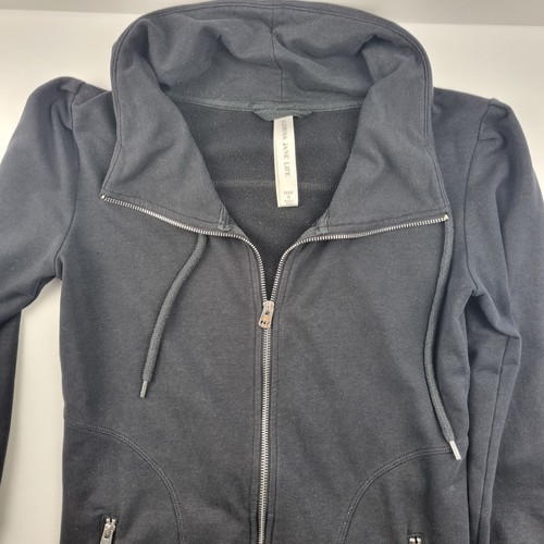 Lorna Jane Active Jacket Size Small Black Front Zipper Sweatshirt - Picture 7 of 11