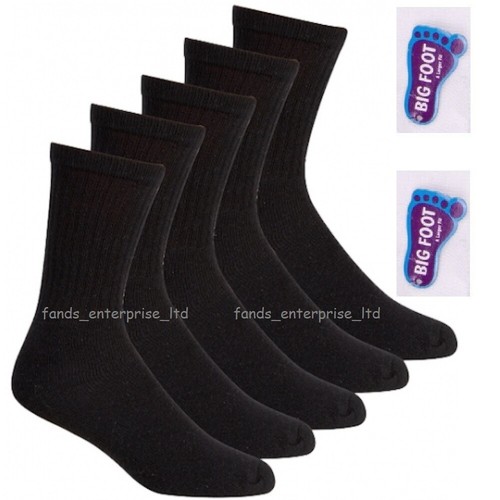 5/10/20 Pairs Mens Premium Quality Cotton Rich Big Foot Sport Socks