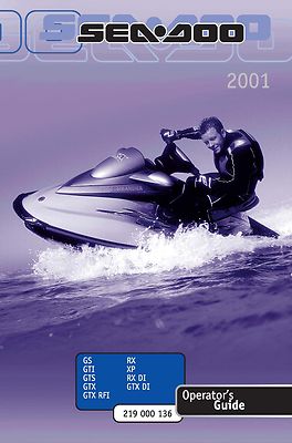 Sea-Doo Owners Manual Book 2001 GTX DI & RXX