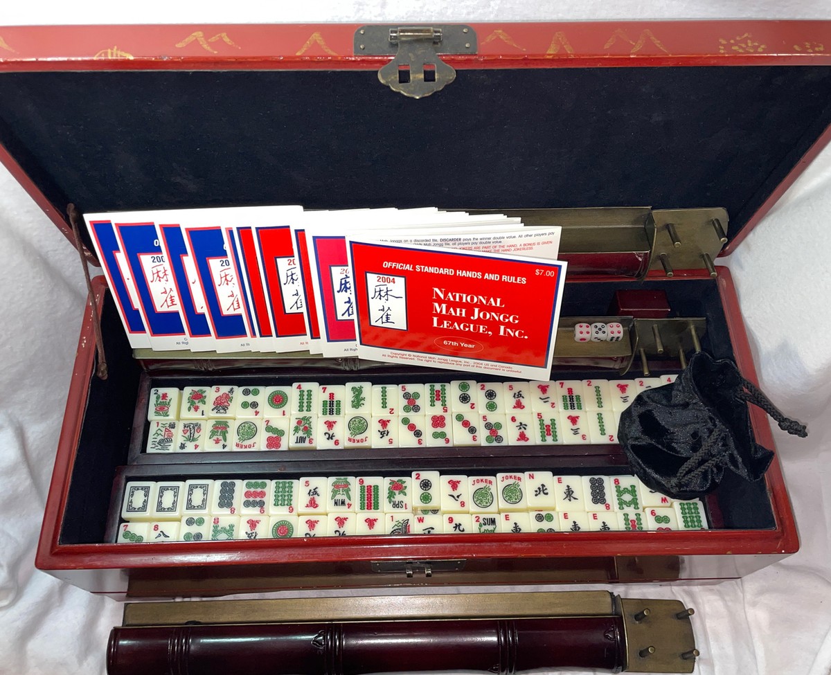 The Bombay company ショーケース The Bombay Company Complete Mahjong Set w/ Wooden Display Box
