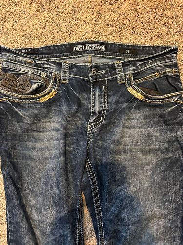 AFFLICTION MEN'S BLAKE JEANS SIZE 39 X 34 - Picture 9 of 11