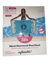 Justice Inflatable Mesh Hammock Pool Float, Converts to Chair Drifter Saddle NIB