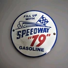 VINTAGE SPEEDWAY "79" GASOLINE STATION PORCELAIN SIGN
