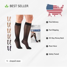 Knee-High Sheer Compression Stockings - 20 De...