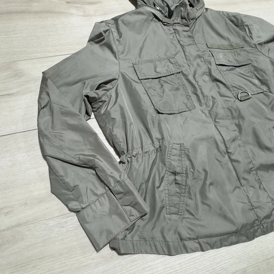 Gap куртка женщин XL зеленый нейлона ветровка легкий карманы полный молнии капюшон - Изображение 2 из 4