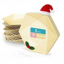 30 Pcs Disposable Paper Plates, 8 Inch Hexagonal Yellow Salad Plates, 100% Bi...