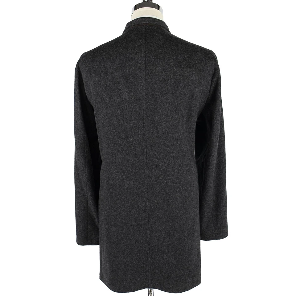 LNWOT Kiton Grey 100% Cashmere Flannel Suede Details Covered Placket Coat 50US - Image 2 of 4
