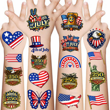 4Th of July Temporary Tattoos - 60PCS 250Th Anniversary - Patriotic USA 1776 202