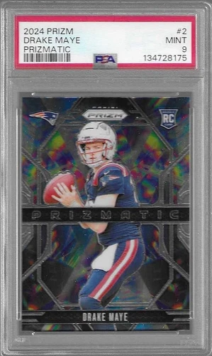 2024 DRAKE MAYE PANINI PRIZM PRIZMATIC #2 ROOKIE PSA 9
