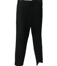 Vintage B J Genuine Suede Leather Black Pants, Flat Front, Sz 4