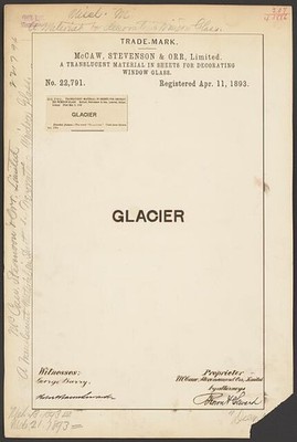 McCaw, Stevenson Orr, Limited Glacier brand Translucent Material Sheets