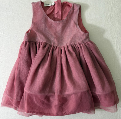 NAME IT Toddler Girls Mauve Tulle Party Dress 1 1.5Y EU 86