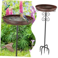 Metal Bird Bath for Outside,Bird Baths Feeder Bowl with 5 Prongs Vintage Bronze