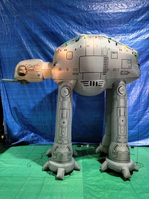 9' Gemmy Airblown Inflatable Star Wars AT-AT Walker w/ Christmas Light Strings