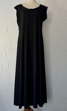 Coldwater Creek Dress (16) Black Minimalist Maxi A-Line No Iron Stretch Feminine