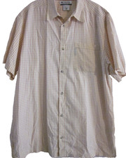 Columbia Shirt Men's Size XL Button Down Plaid Pocket Short Sleeve Casual
