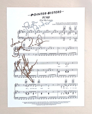 POINTER SISTERS Signed JUMP Sheet Music RUTH POINTER +2 COA
