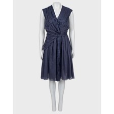 Prada Blue Draped Cotton Fitted Dress - Size 46