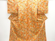 7659078: JAPANESE KIMONO / OSHIMA TSUMUGI / FLOWER BIRD