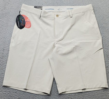 Greg Norman ML75 Microlux Golf Shorts Mens 36 Tan Performance Stretch G7S9H902