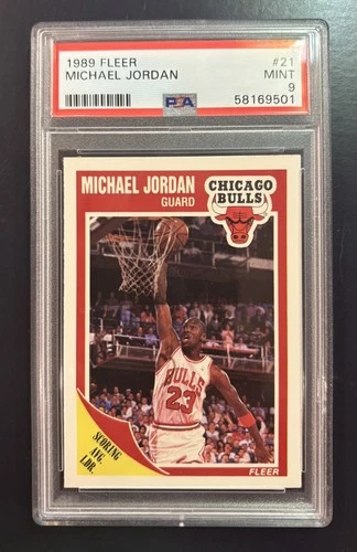 1989 FLEER #21 MICHAEL JORDAN CHICAGO BULLS PSA MINT 9 CENTERED