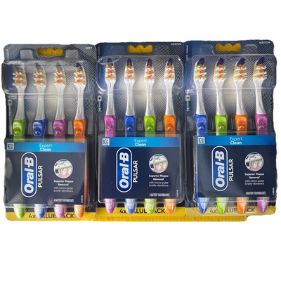 #ad 3 packOral B Vibrating Pulsar Expert Clean Battery Toothbrush Pack Medium 4 Each $62.21