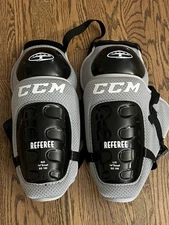 CCM Referee Shin Guards Adult Model SG100 14 inch Hard Black NEW