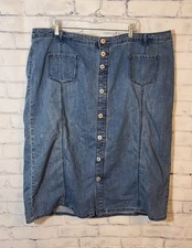 C.J. Banks Button Front Denim Jean Skirt Sz 24