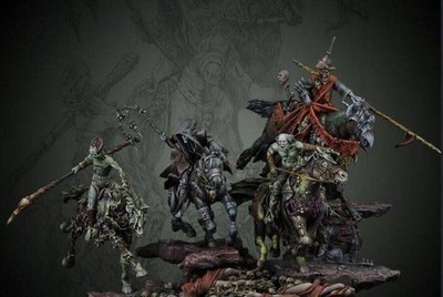 1/32 54mm 4pcs Resin Model Kit Warrior Horseman of the Apocalypse Unpainted