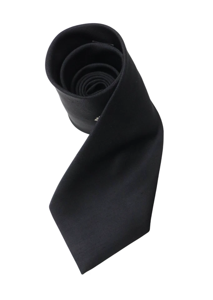 PIERRE PASCA Tie Men's One Size Solid Black Pointed Patterned Classic Tied - Image 2 of 4