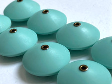 Lot De Boutons Anciens En Mercerie - Ronds Et Ovales Turquoise - Occasion
