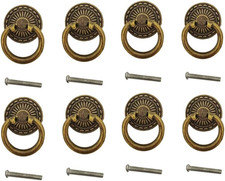 Antique Bronze Knob Handle Retro Cabinet Drawer Ring Handle 8 PCS 